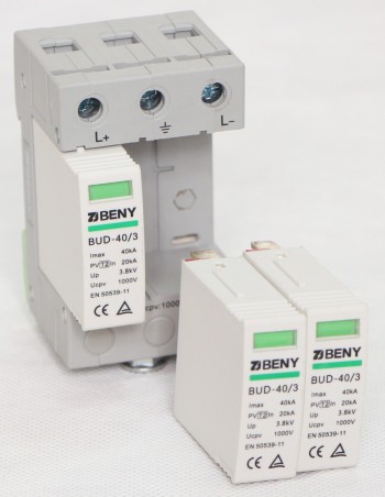 Грозозащитный разрядник УЗИП ZJBeny BUD-40/3R DC 40kА на линию постоянного тока до 1000В